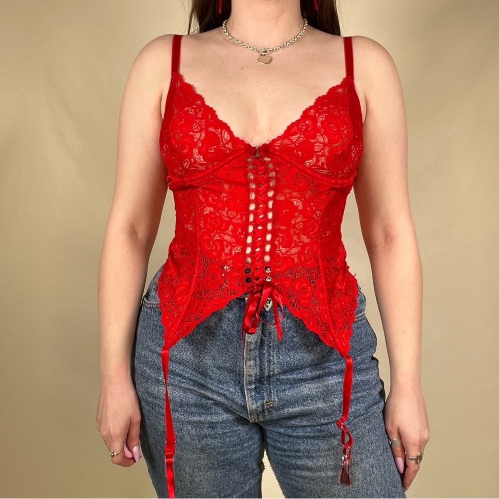 Vintage 90s red lace lingerie